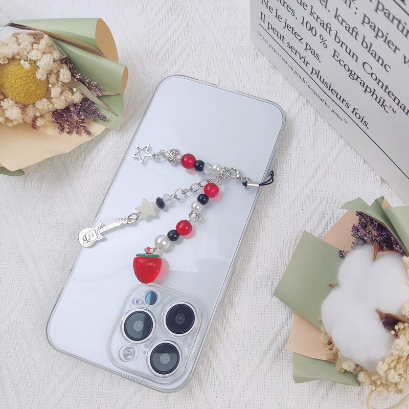 cioatu 1-4PCS Cute Phone Charms Aesthetic Y2K Cell Phone Charms Strap Strawberry Butterfly Star PhoneCharm Y2K Accessories for Bag Keychain Airpods Camera Pendants Decor - Image 4